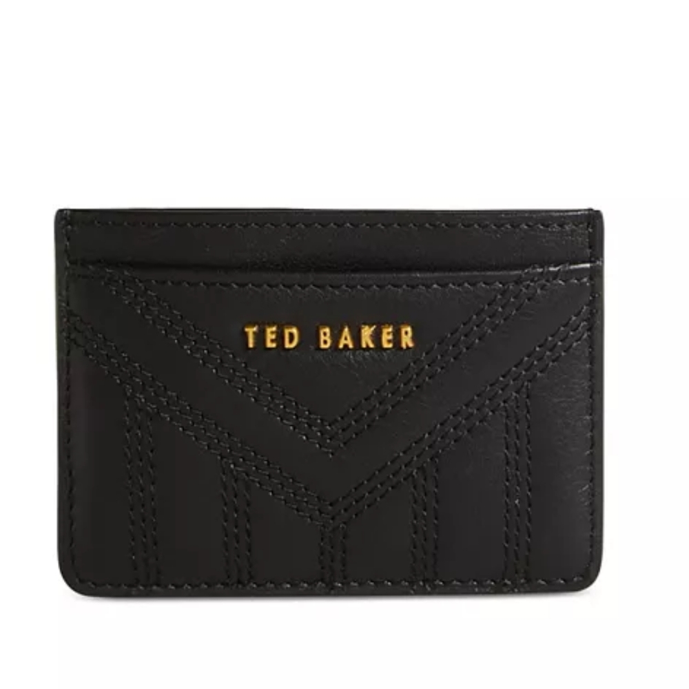 Ted Baker Ayani Quilted Black Leather Card Holder